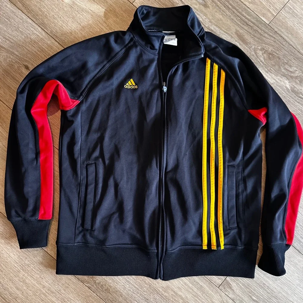 Adidas Deutschland Germany Track Jacket Kids Large Black Red Yellow 378887